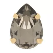 Cristallo incastonato Aurora A4320 Goccia 8x6 mm - Oro - Diamante nero x1