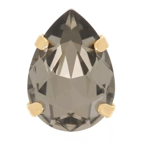 Cristallo incastonato Aurora A4320 Goccia 8x6 mm - Oro - Diamante nero x1