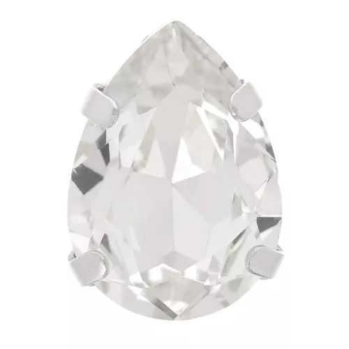 Cristallo incastonato Aurora A4320 Drop 8x6 mm - Rodio - Cristallo x1