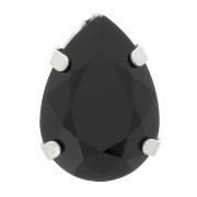 Cristallo incastonato Aurora A4320 Goccia 8x6 mm - Rodio - Jet x1