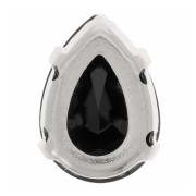 Cristallo incastonato Aurora A4320 Goccia 8x6 mm - Rodio - Jet x1
