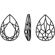 Cristallo incastonato Aurora A4320 Goccia 8x6 mm - Rodio - Jet x1