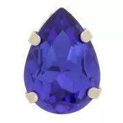 Cristallo incastonato Aurora A4320 Goccia 8x6 mm - Rodio - Capri Blue x1