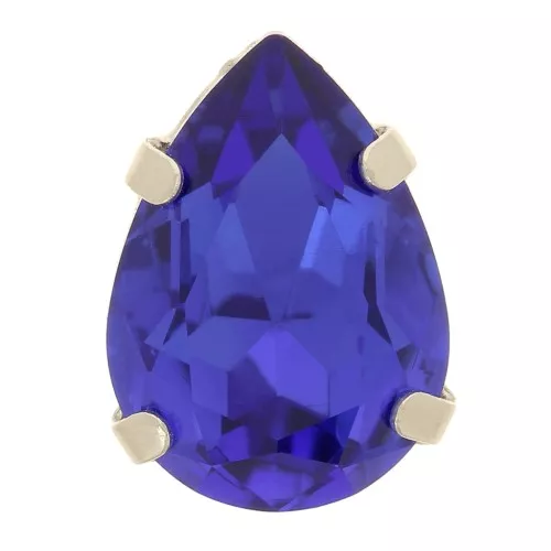 Cristallo incastonato Aurora A4320 Goccia 8x6 mm - Rodio - Capri Blue x1
