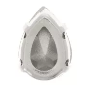 Cristallo incastonato Aurora A4320 Goccia 8x6 mm - Rodio - Diamante nero x1