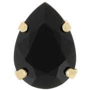 Cristallo incastonato Aurora A4320 Goccia 14x10 mm - Oro - Jet x1