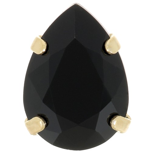 Cristallo incastonato Aurora A4320 Goccia 14x10 mm - Oro - Jet x1