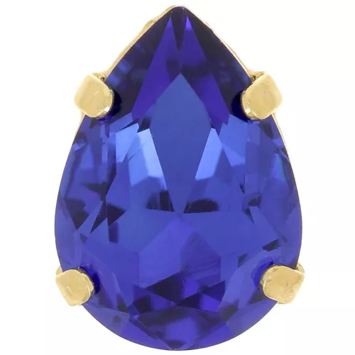 Cristallo incastonato Aurora A4320 Goccia 14x10 mm - Oro - Blu Capri x1
