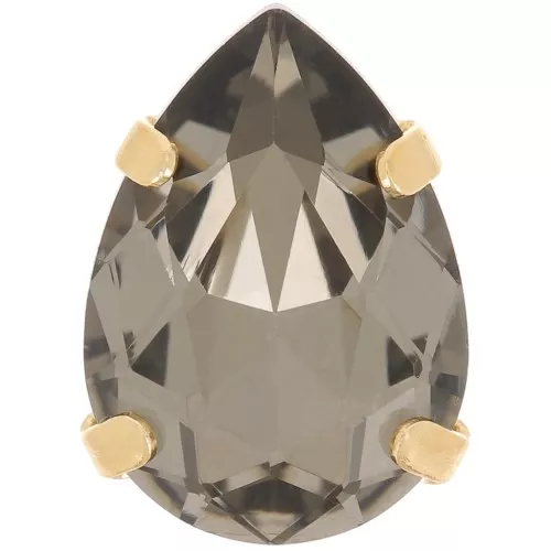 Cristallo incastonato Aurora A4320 Goccia 14x10 mm - Oro - Diamante nero x1