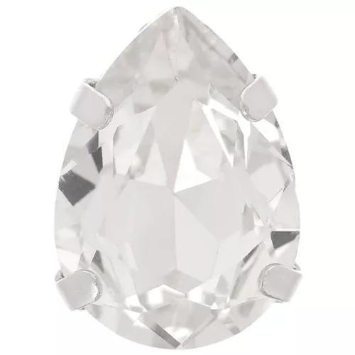 Cristallo incastonato Aurora A4320 Goccia 14x10 mm - Rodio - Cristallo x1