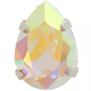 Cristallo incastonato Aurora A4320 Goccia 14x10 mm - Rodio - Cristallo AB x1