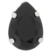 Cristallo incastonato Aurora A4320 Goccia 14x10 mm - Rodio - Jet x1