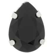 Cristallo incastonato Aurora A4320 Goccia 14x10 mm - Rodio - Jet x1