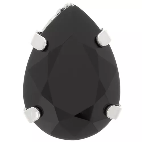Cristallo incastonato Aurora A4320 Goccia 14x10 mm - Rodio - Jet x1