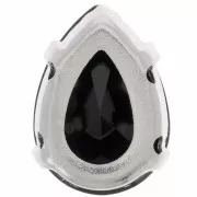 Cristallo incastonato Aurora A4320 Goccia 14x10 mm - Rodio - Jet x1