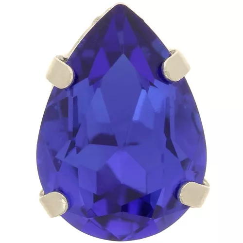 Cristallo incastonato Aurora A4320 Goccia 14x10 mm - Rodio - Blu Capri x1