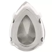 Cristallo incastonato Aurora A4320 Goccia 14x10 mm - Rodio - Blu Capri x1