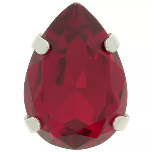 Cristallo incastonato Aurora A4320 Goccia 14x10 mm - Rodio - Rubino x1