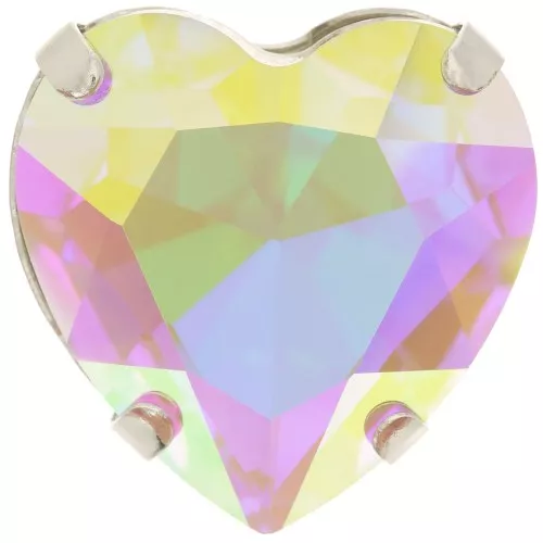 Cristallo Aurora A4827 Heart 27 mm - Rodio - Cristallo AB x1