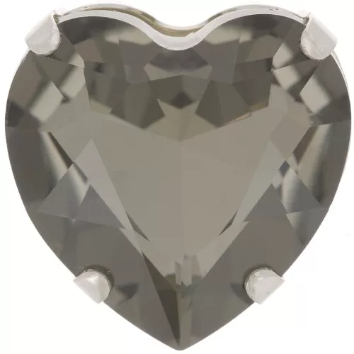 Cristallo Aurora A4827 Heart 27 mm - Rodio - Diamante nero x1