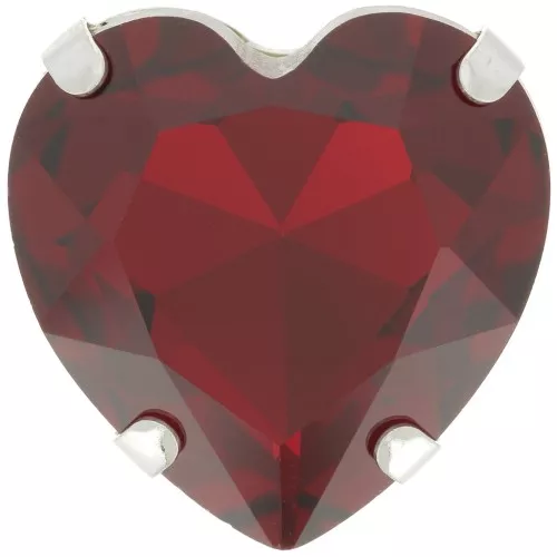 Cristallo Aurora A4827 Heart 27 mm - Rodio - Rubino x1