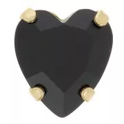 Cristallo incastonato Aurora A4831 Antique Heart 11x10 mm - Oro - Jet x1