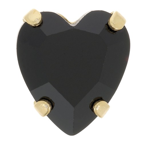 Cristallo incastonato Aurora A4831 Antique Heart 11x10 mm - Oro - Jet x1