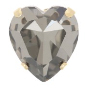 Cristallo incastonato Aurora A4831 Antique Heart 11x10 mm - Oro - Diamante nero x1