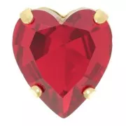 Cristallo incastonato Aurora A4831 Antique Heart 11x10 mm - Oro - Rubino x1