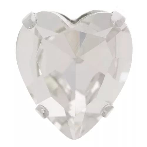 Cristallo incastonato Aurora A4831 Antique Heart 11x10 mm - Rodio - Cristallo x1