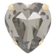 Cristallo incastonato Aurora A4831 Antique Heart 15,5x14 mm - Oro - Diamante nero
