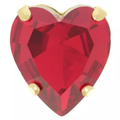 Cristallo incastonato Aurora A4831 Antique Heart 15,5x14 mm - Oro - Rubino x1