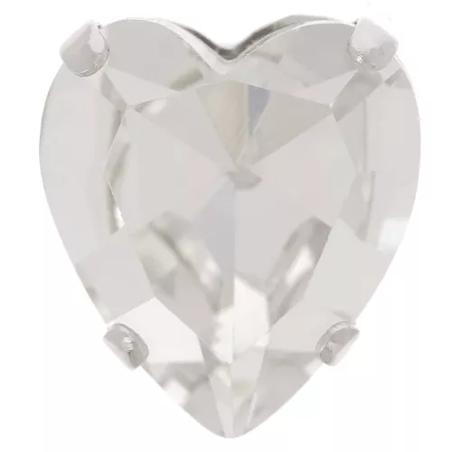 Cristallo incastonato Aurora A4831 Antique Heart 15,5x14 mm - Rodio - Cristallo x1