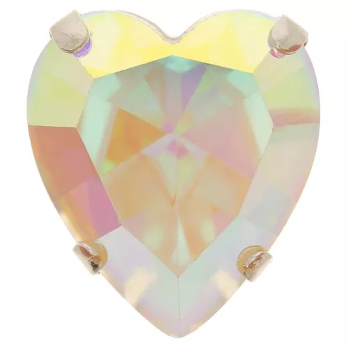 Cristallo incastonato Aurora A4831 Antique Heart 15,5x14 mm Rodio Cristallo AB x1