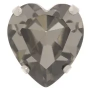 Cristallo incastonato Aurora A4831 Antique Heart 15,5x14mm Rodio Diamante nero