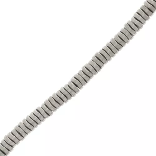 Rondelle Heishi - ondulate - 4x1,3 mm - imitazione Ematite x38cm