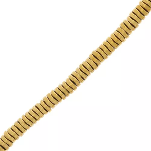 Rondelle Heishi - ondulate - 4x1,3 mm imitazione ematite - Oro x38cm