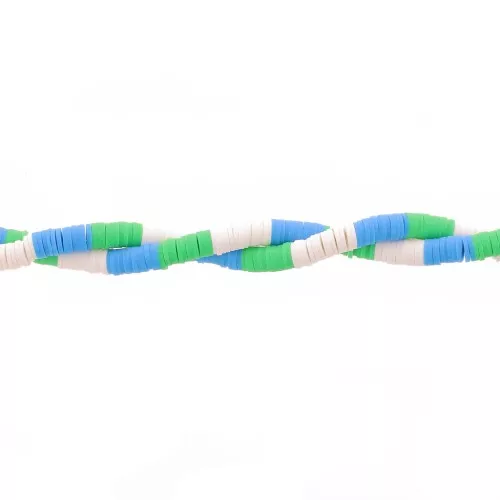 Perle rondelle in pasta polimerica Heishi 6x1 mm - Mix n°2 - Blu - Verde x39cm