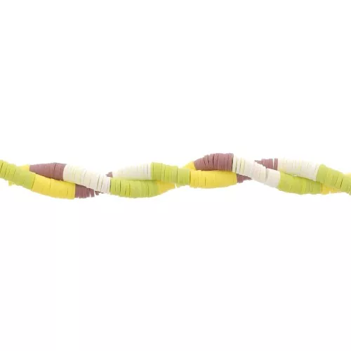 Perle rondelle in pasta polimerica Heishi 6x1 mm - Mix n°6 - Verde - Marrone x39cm