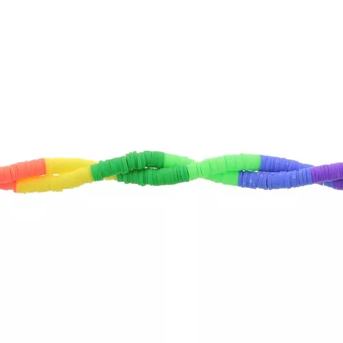 Perle rondelle in pasta polimerica Heishi 6x1 mm - Mix n°12 - Multicolore x39cm