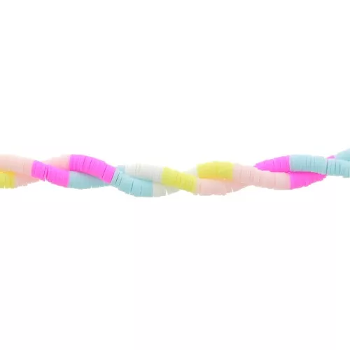 Perle rondelle in pasta polimerica Heishi 6x1mm - Mix n°16 - Azzurro - Rosa x39cm
