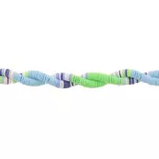 Perline rondelle in argilla polimerica Heishi 6x1mm - Mix n°18 - Verde - Blu x39cm