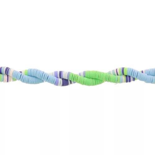 Perle rondelle in pasta polimerica Heishi 6x1mm - Mix n°18 - Verde - Blu x39cm