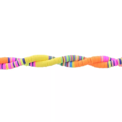 Perle rondelle in pasta polimerica Heishi 6x1mm - Mix n°19 - Arancione - Giallo x39cm