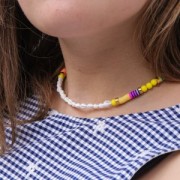 Perline rondelle in argilla polimerica Heishi 6x1mm - Mix n°19 - Arancione - Giallo x39cm