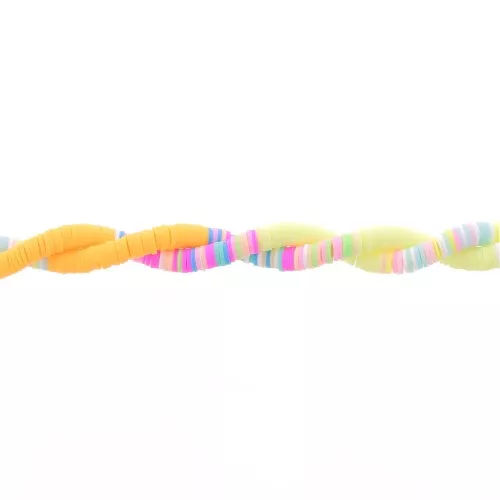 Perle rondelle in pasta polimerica Heishi 6x1 mm Mix n°21 - Giallo - Girasole x39cm