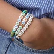 Perla Heishi a disco - disco piatto 6x2,5 mm - imitazione ematite - Dorato x 39 cm