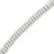 Perline tonde Heishi - disco piatto 6x2mm - imitazione ematite - Argento x39cm