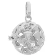 Pendente bola di gravidanza cuore da 22 mm per pallina da 18 mm - Rodio x1