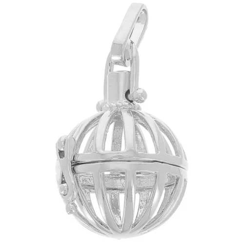 Pendente forma di bola da 21 mm per sfera da 16 mm - Rodio x1